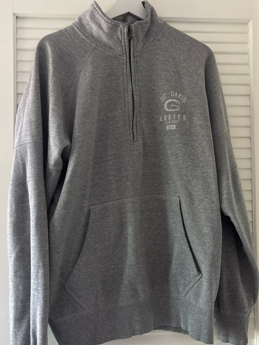 Champion Gray UC Davis Aggies Quarter-Zip Sweatshirt